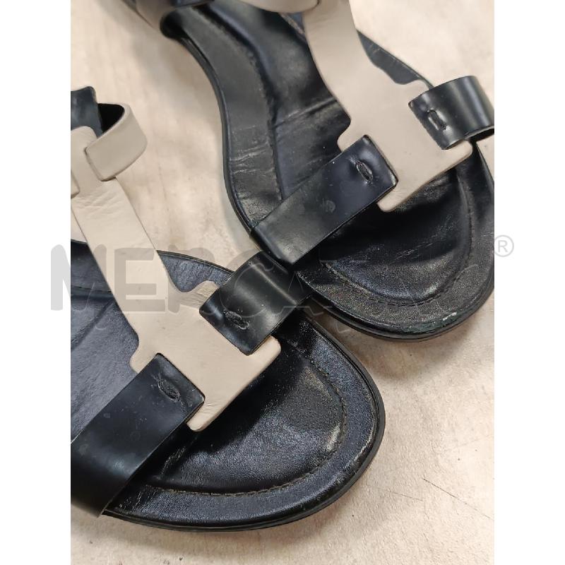 SANDALI DONNA TOD'S NERI BEIGE VERA PELLE  | Mercatino dell'Usato Torino tenivelli 2