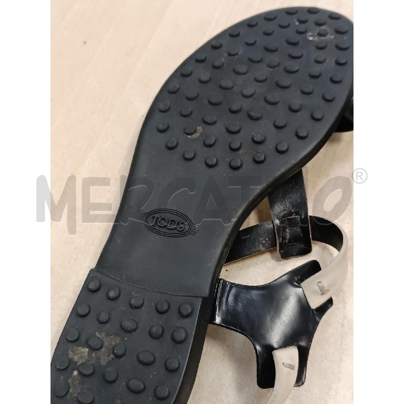 SANDALI DONNA TOD'S NERI BEIGE VERA PELLE  | Mercatino dell'Usato Torino tenivelli 4