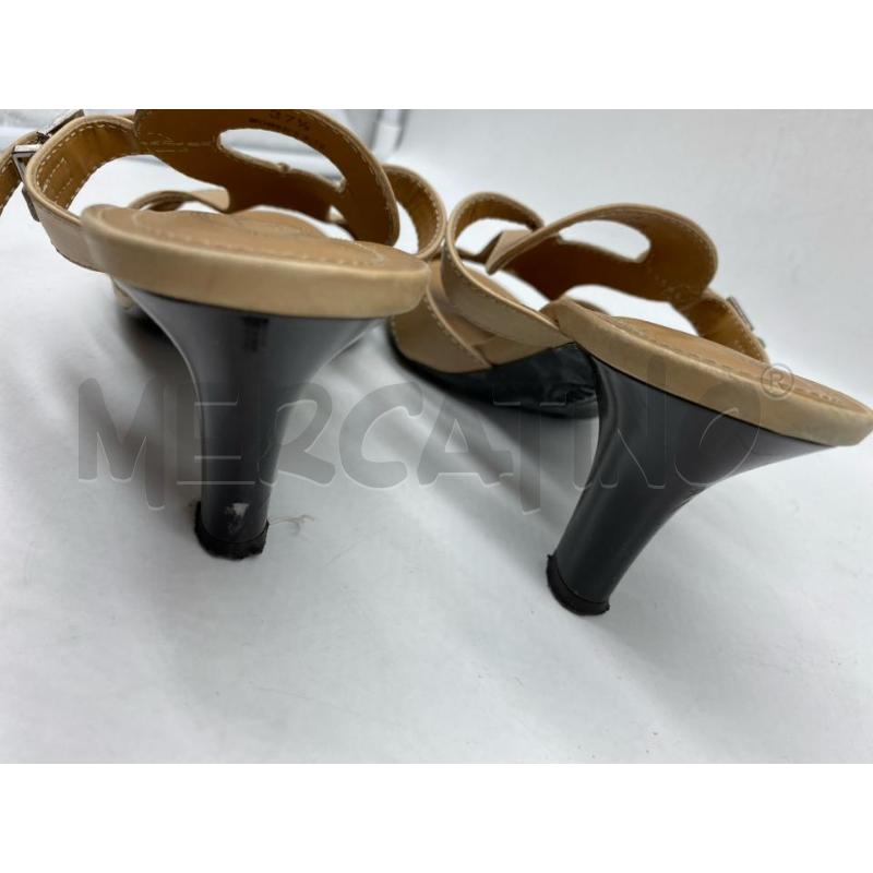 SANDALI DONNA TOD'S PELLE BEIGE TACCO 7CM  | Mercatino dell'Usato Torino tenivelli 3