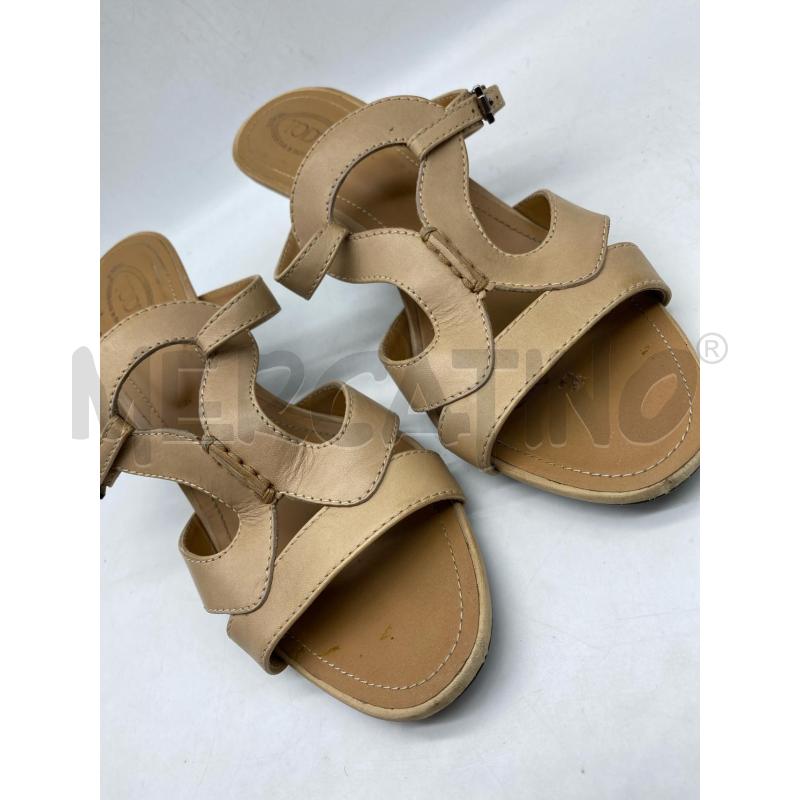 SANDALI DONNA TOD'S PELLE BEIGE TACCO 7CM  | Mercatino dell'Usato Torino tenivelli 5