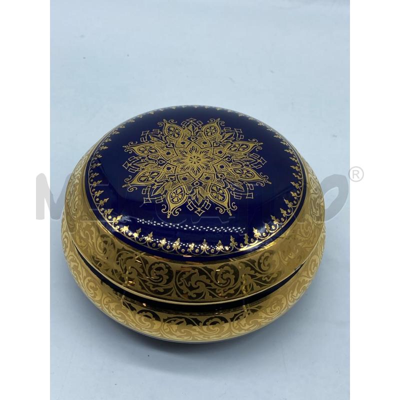 SCATOLETTA LIMOGES BLU DORATA ROTONDA DIAMETRO 11 CM  | Mercatino dell'Usato Torino tenivelli 1