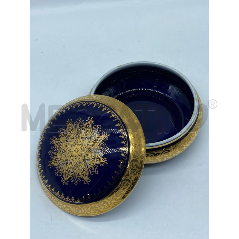 SCATOLETTA LIMOGES BLU DORATA ROTONDA DIAMETRO 11 CM  | Mercatino dell'Usato Torino tenivelli 2