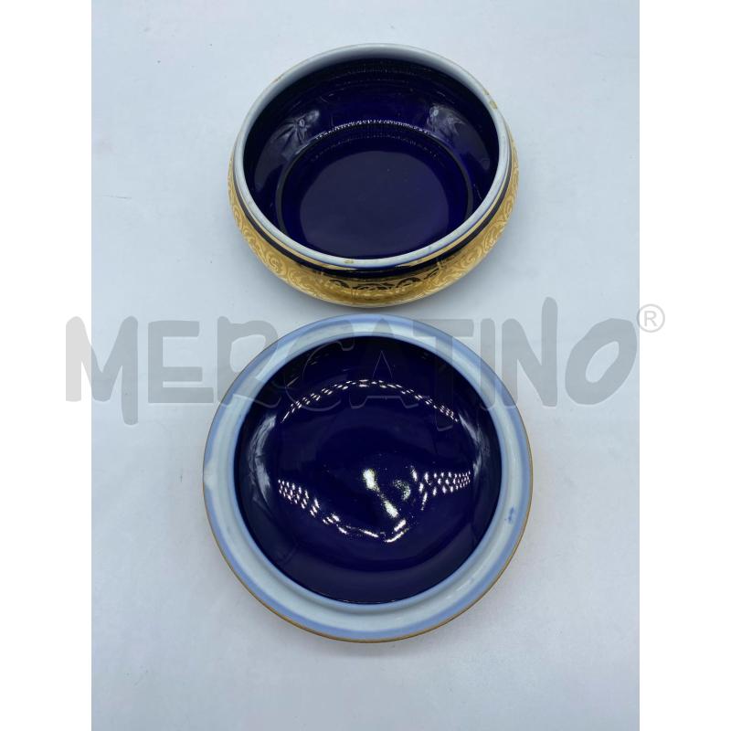 SCATOLETTA LIMOGES BLU DORATA ROTONDA DIAMETRO 11 CM  | Mercatino dell'Usato Torino tenivelli 3