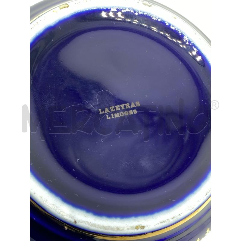 SCATOLETTA LIMOGES BLU DORATA ROTONDA DIAMETRO 11 CM  | Mercatino dell'Usato Torino tenivelli 4