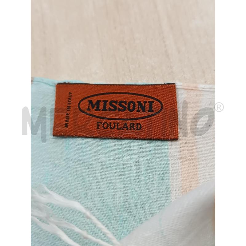 SCIARPA DONNA MISSONI PURO LINO BEIGE AZZURA  | Mercatino dell'Usato Torino tenivelli 4