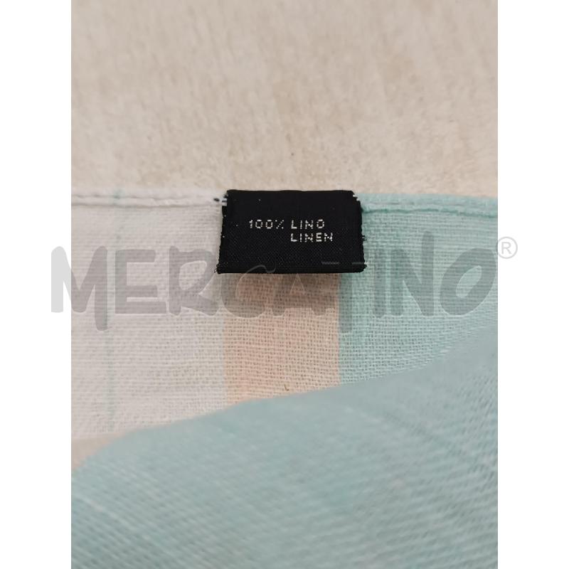 SCIARPA DONNA MISSONI PURO LINO BEIGE AZZURA  | Mercatino dell'Usato Torino tenivelli 5