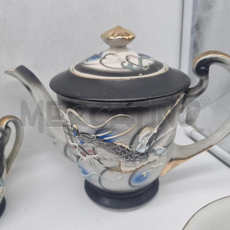 SERVIZIO ORIENTALEGGIANTE DA TE' DA 6 DECORO DRAGONE IN RILIEVO | Mercatino dell'Usato Torino tenivelli 2