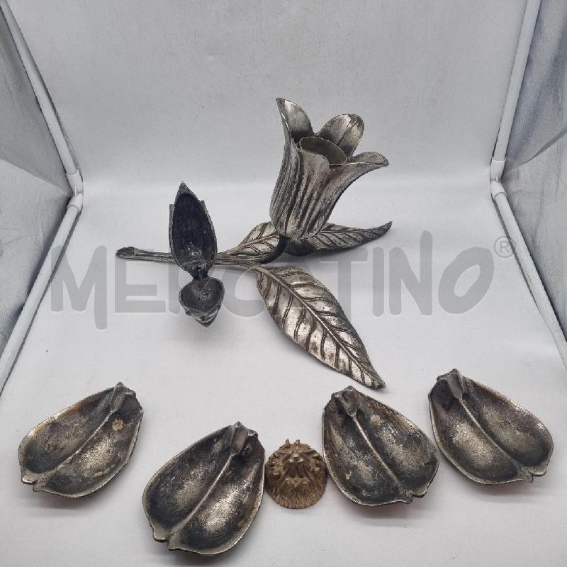 SET DA FUMO EPOCA FORMA FIORI PELTRO PORTASIGAR +POSACENERI | Mercatino dell'Usato Torino tenivelli 2