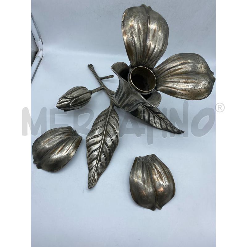 SET DA FUMO EPOCA FORMA FIORI PELTRO PORTASIGAR +POSACENERI | Mercatino dell'Usato Torino tenivelli 3