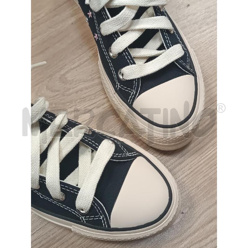 SNEAKERS DONNA CONVERSE NERE A ZEPPA RICAMO STELLINE BIANCHE | Mercatino dell'Usato Torino tenivelli 3