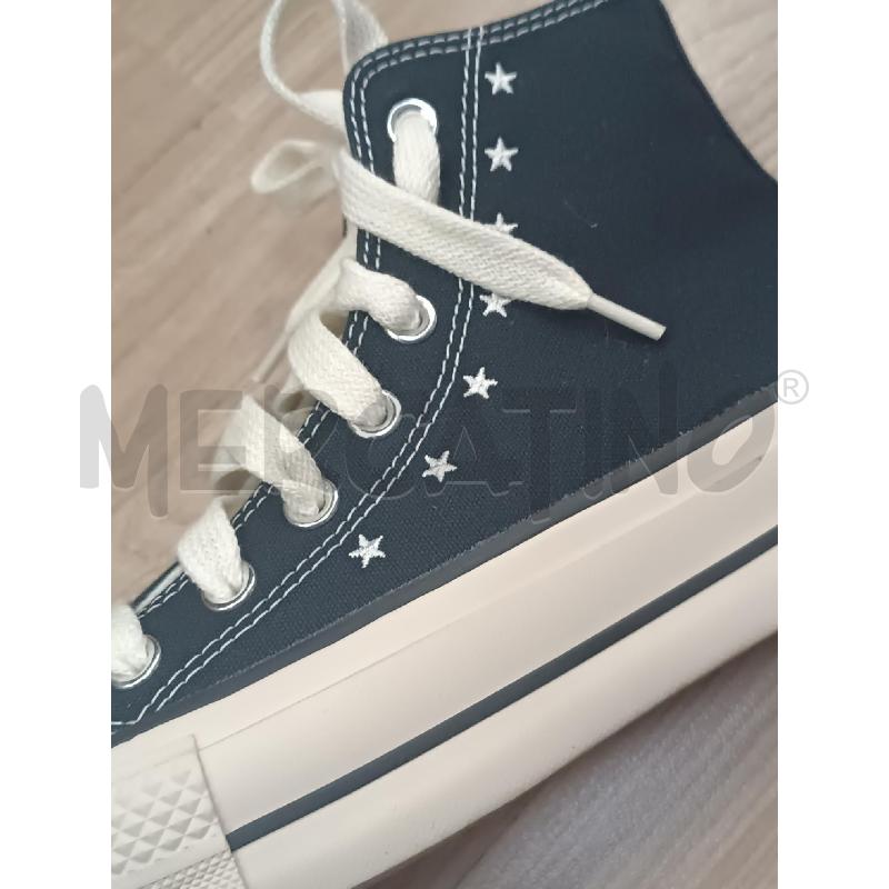 SNEAKERS DONNA CONVERSE NERE A ZEPPA RICAMO STELLINE BIANCHE | Mercatino dell'Usato Torino tenivelli 5