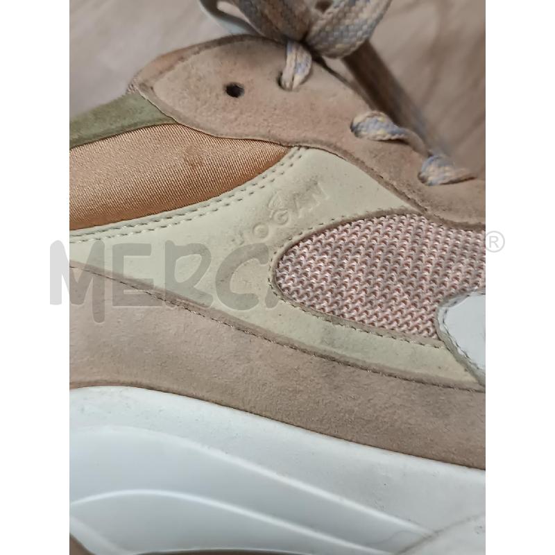 SNEAKERS DONNA HOGAN MARRONE BEIGE ROSA CIPRIA  | Mercatino dell'Usato Torino tenivelli 4