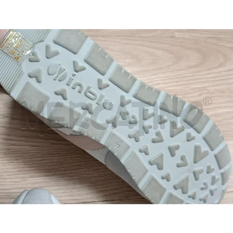 SNEAKERS DONNA INBLU BIANCO GRIGIO SCAMOSCIATO A ZEPPA  | Mercatino dell'Usato Torino tenivelli 5