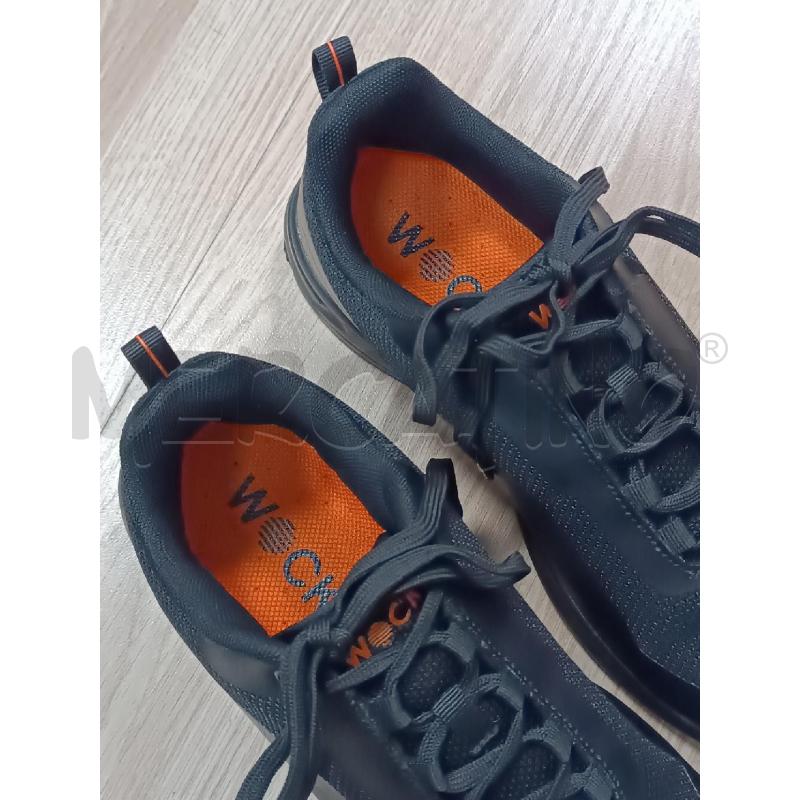 SNEAKERS DONNA WOCK NERO SCRITTA ARANCIONE  | Mercatino dell'Usato Torino tenivelli 2