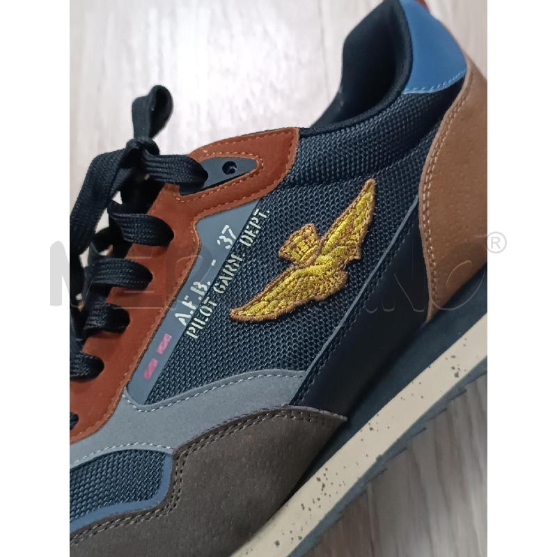 SNEAKERS UOMO AERONAUTICA MILITARE MARRONE VERDONE BLU  | Mercatino dell'Usato Torino tenivelli 2