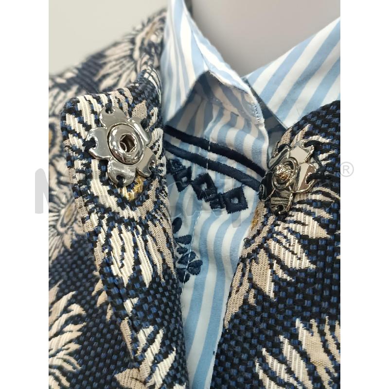 SPOLVERINO DONNA COMPAGNIA ITALIANA BLU FLOREALE BEIGE  | Mercatino dell'Usato Torino tenivelli 3