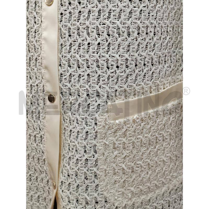 SPOLVERINO DONNA MARELLA BEIGE TESSUTO INTRECCIATO BOTTONI DORATI  | Mercatino dell'Usato Torino tenivelli 3