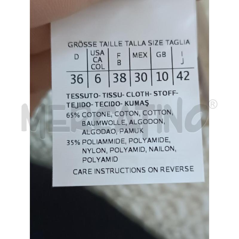 SPOLVERINO DONNA MARELLA BEIGE TESSUTO INTRECCIATO BOTTONI DORATI  | Mercatino dell'Usato Torino tenivelli 4