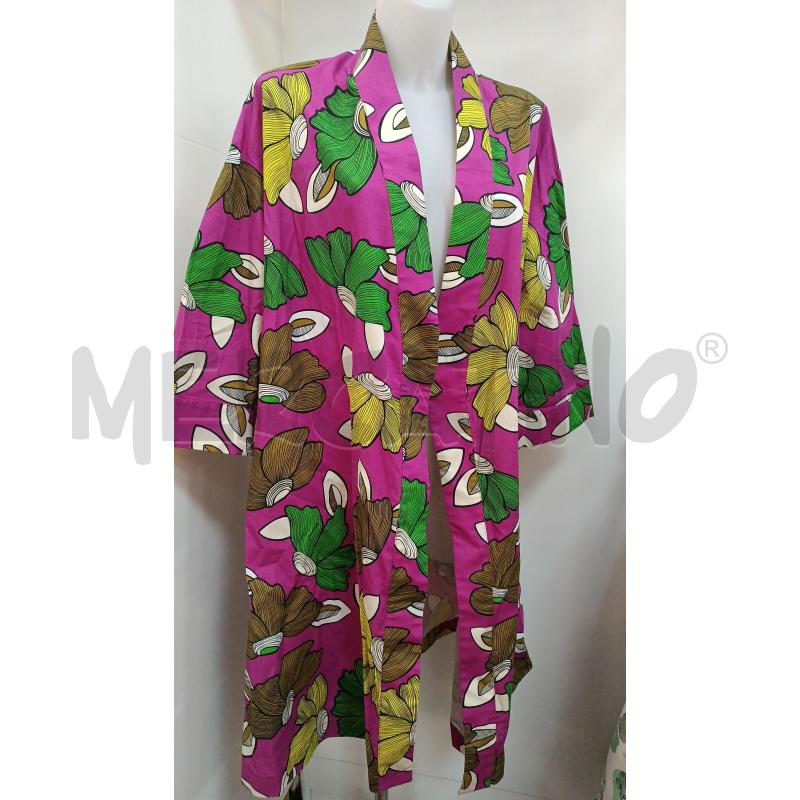 SPOLVERINO DONNA NIU ROSA CICLAMINO FLOREALE VERDE MARRONE GIALLO MANICA 3/4 | Mercatino dell'Usato Torino tenivelli 1
