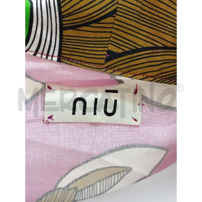 SPOLVERINO DONNA NIU ROSA CICLAMINO FLOREALE VERDE MARRONE GIALLO MANICA 3/4 | Mercatino dell'Usato Torino tenivelli 5