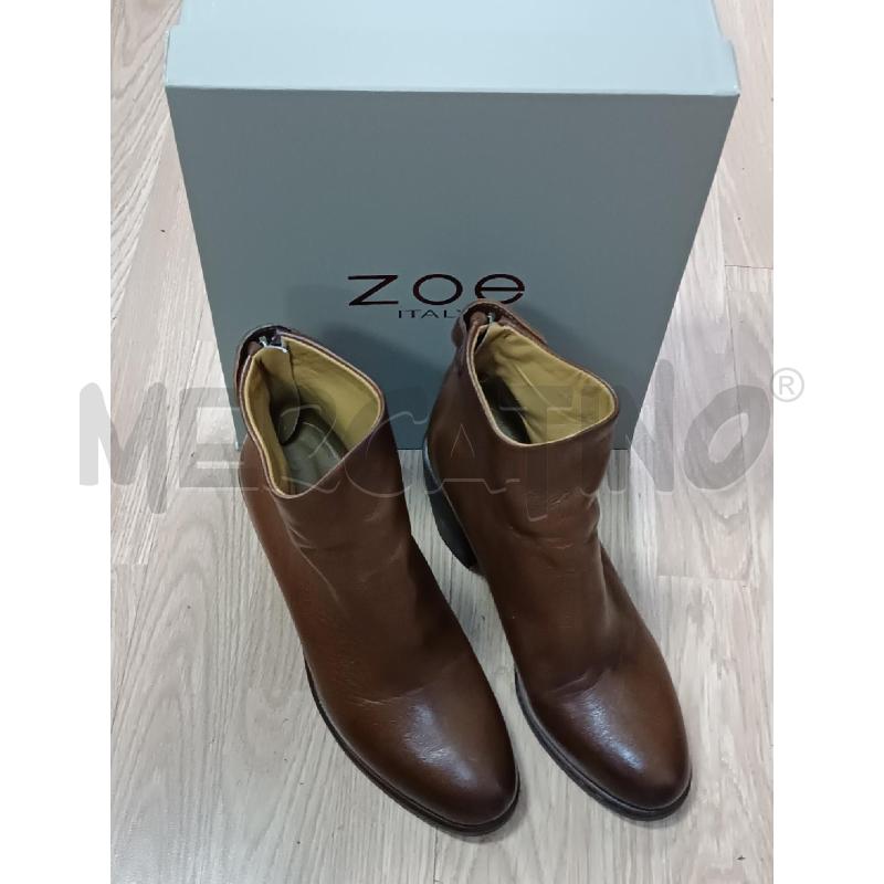 STIVALETTI DONNA ZOE IN PELLE MARRONE TACCO  | Mercatino dell'Usato Torino tenivelli 1