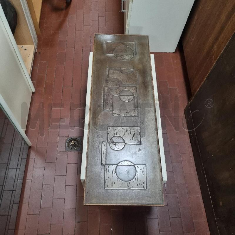 TAVOLINO PIANO SCULTURA LAMINA BRONZO ANNI 70  | Mercatino dell'Usato Torino tenivelli 3
