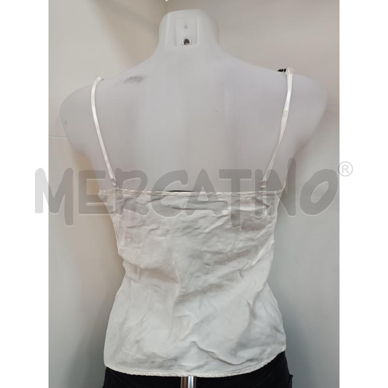 TOP ANDY BY CULTURA BIANCO NERO BRETELLE PERLINE | Mercatino dell'Usato Torino tenivelli 4