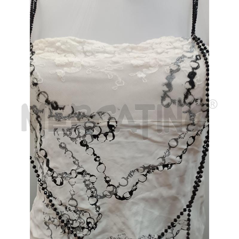 TOP ANDY BY CULTURA BIANCO NERO BRETELLE PERLINE | Mercatino dell'Usato Torino tenivelli 5