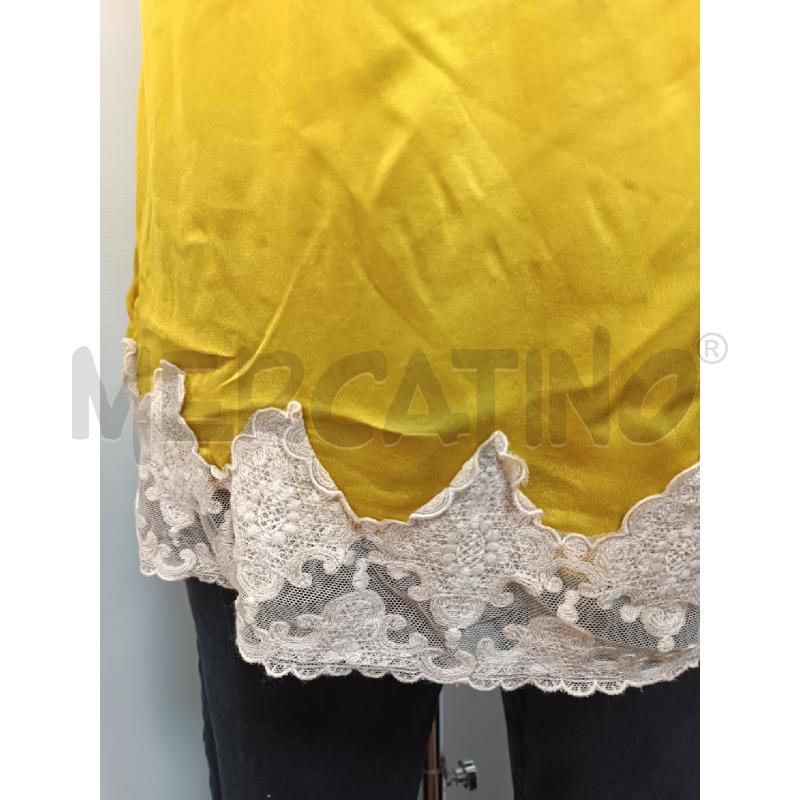 TOP BRETELLE GOTHA GIALLO PIZZO BEIGE IN SETA  | Mercatino dell'Usato Torino tenivelli 5