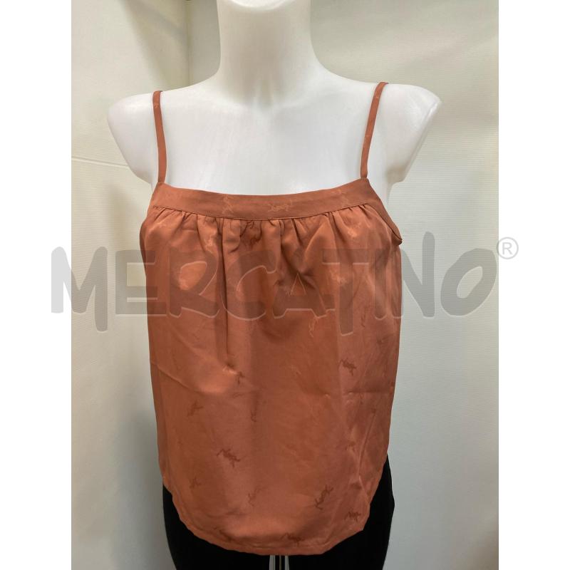 TOP BRETELLE MARRONE MATTONE LOGO STAMPA YSL | Mercatino dell'Usato Torino tenivelli 1