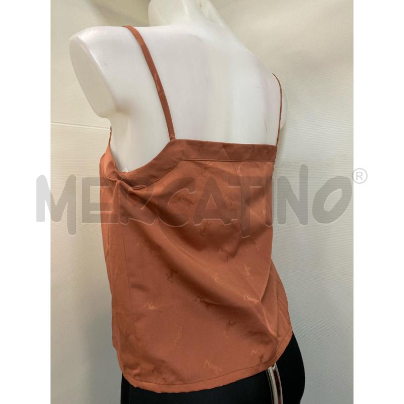 TOP BRETELLE MARRONE MATTONE LOGO STAMPA YSL | Mercatino dell'Usato Torino tenivelli 4