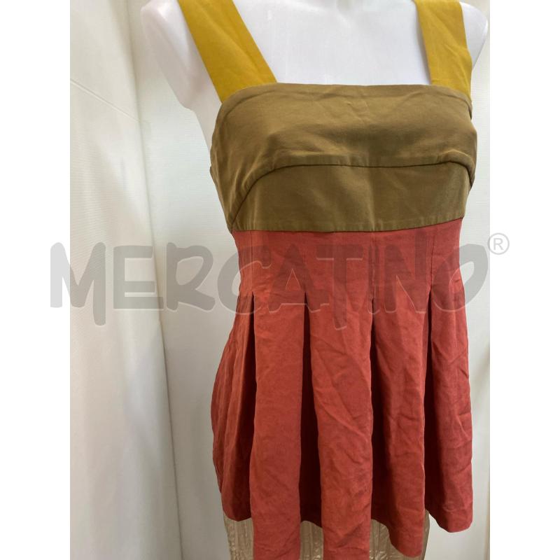 TOP ERIKA CAVALLINI BRETELLE BORDEAUX MARRONE SENAPE IN SETA | Mercatino dell'Usato Torino tenivelli 2