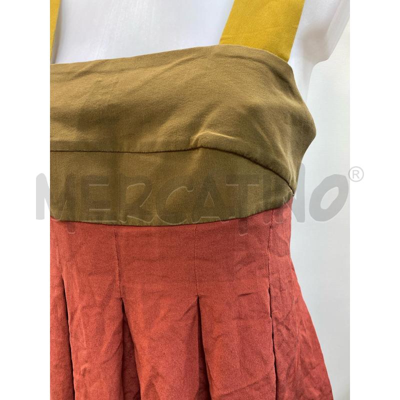TOP ERIKA CAVALLINI BRETELLE BORDEAUX MARRONE SENAPE IN SETA | Mercatino dell'Usato Torino tenivelli 4