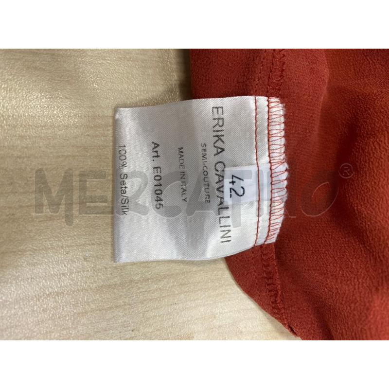TOP ERIKA CAVALLINI BRETELLE BORDEAUX MARRONE SENAPE IN SETA | Mercatino dell'Usato Torino tenivelli 5