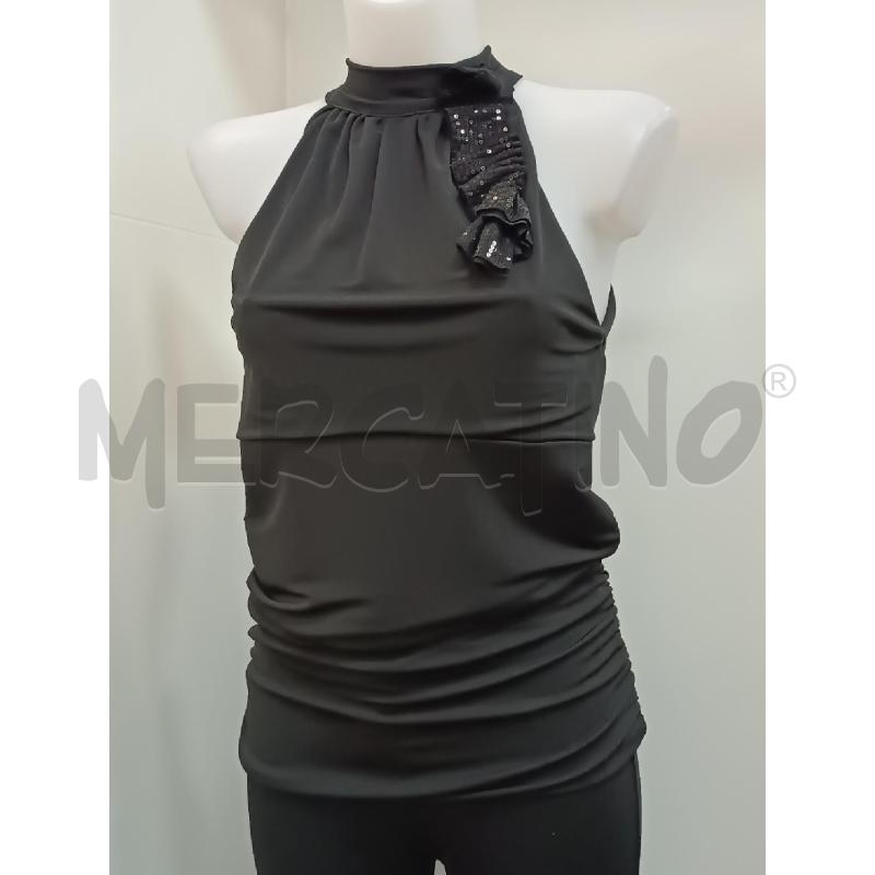 TOP FRACOMINO NERO SMANICATO  | Mercatino dell'Usato Torino tenivelli 1
