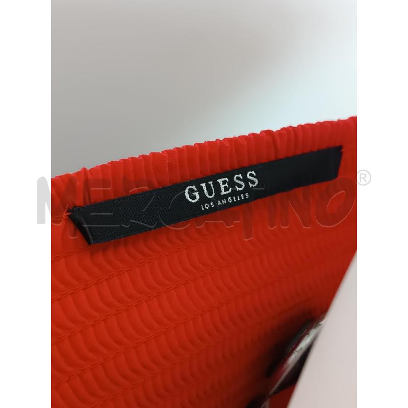 TOP GUESS ROSSO RICAMI MANICHE PALLONE  | Mercatino dell'Usato Torino tenivelli 5