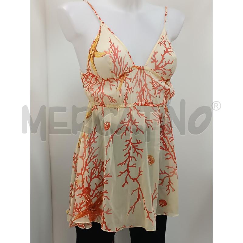 TOP MISS NAORI BEIGE FANTASIA CORALLI ROSSO  | Mercatino dell'Usato Torino tenivelli 1