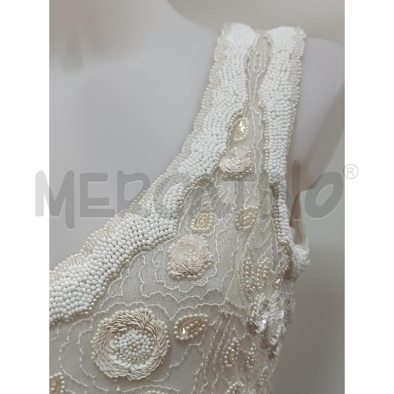 TOP PERLINE BIANCHE E STRASS ROMANO 1874 | Mercatino dell'Usato Torino tenivelli 2