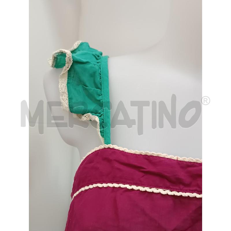 TOP SEZANE TURCHESE BIANCO ROSA A BRETELLE  | Mercatino dell'Usato Torino tenivelli 3