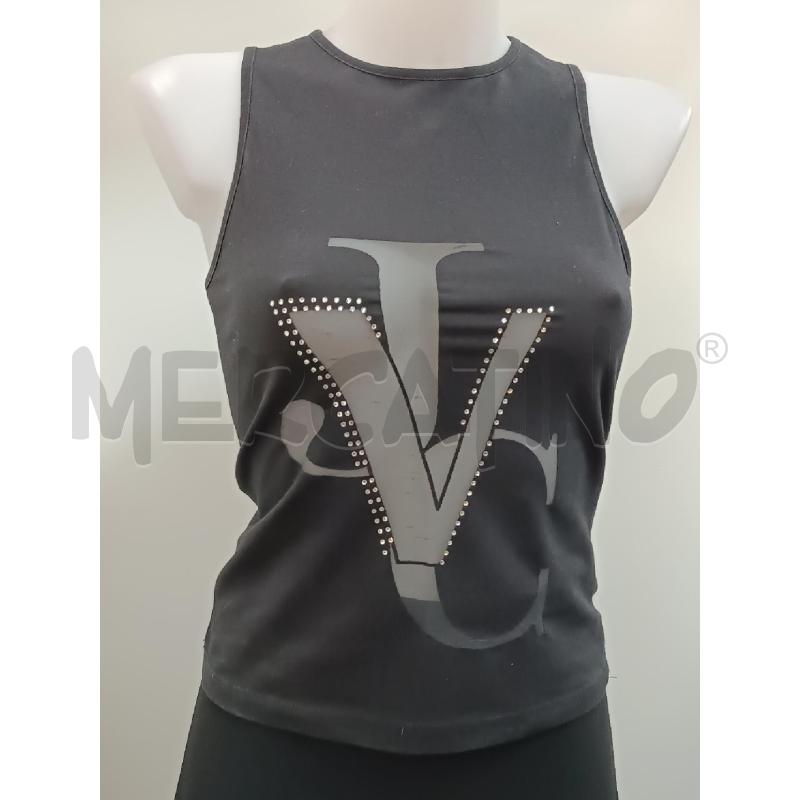 TOP VERSACE JEANS COUTURE NERO V STRASS  | Mercatino dell'Usato Torino tenivelli 1
