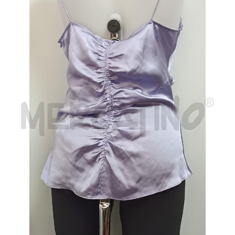 TOP ZARA 100% SETA LUILLA BRETELLLE ARRICCIATO DAVANTI  | Mercatino dell'Usato Torino tenivelli 3