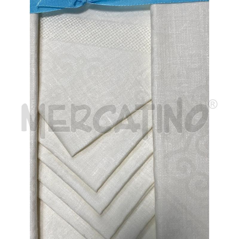TOVAGLIA 150X250CM IN LINO CON 12 TOVAGLIOLI BIANCO PANNA  | Mercatino dell'Usato Torino tenivelli 2