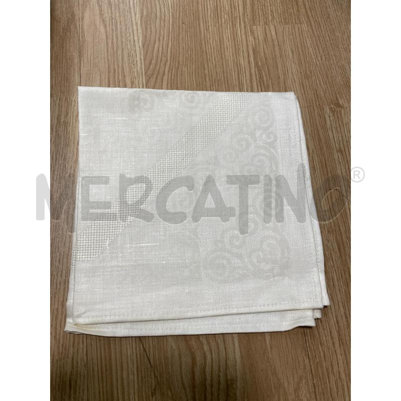 TOVAGLIA 150X250CM IN LINO CON 12 TOVAGLIOLI BIANCO PANNA  | Mercatino dell'Usato Torino tenivelli 5