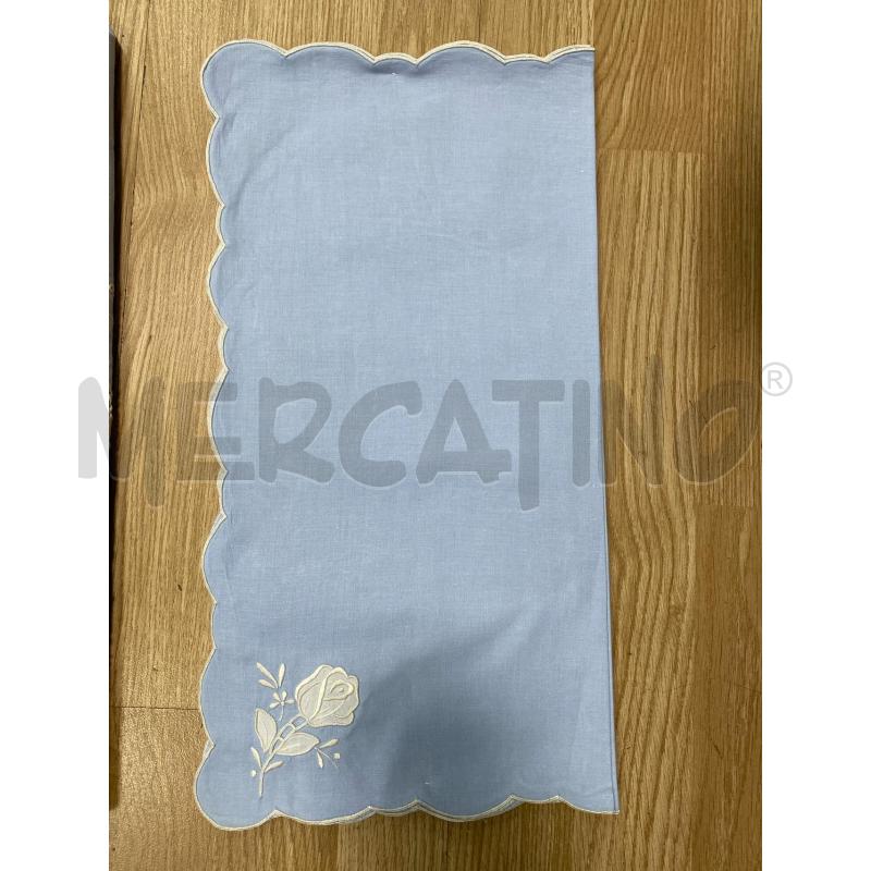 TOVAGLIA ROTONDA 170CM AZZURRA RICAMI BIANCHI CON TOV  | Mercatino dell'Usato Torino tenivelli 3