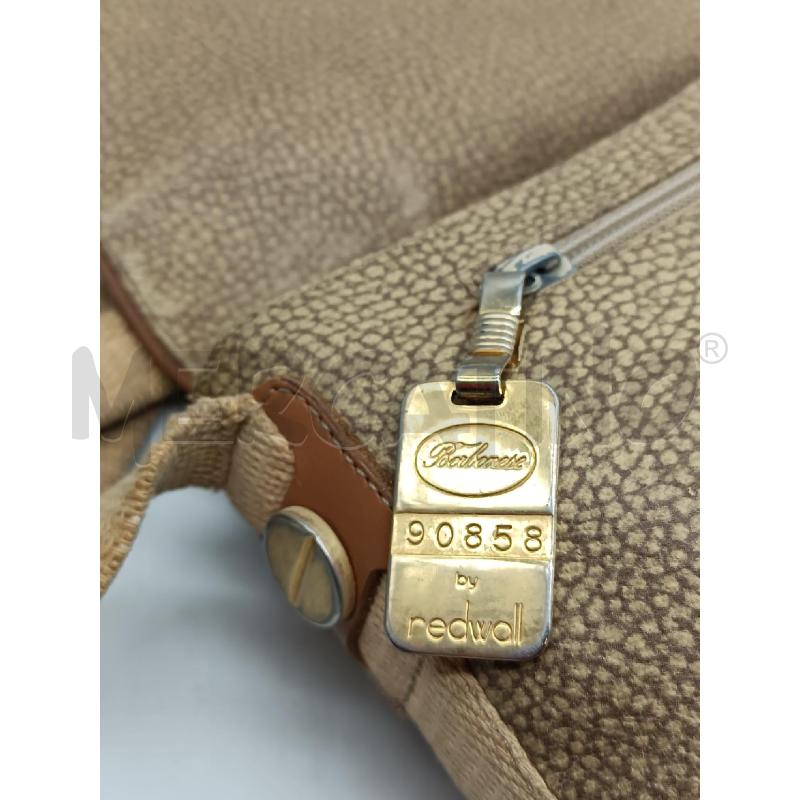 TRACOLLA DONNA BORBONESE BEIGE MACULATO CON TRACOLLA INSERTI PELLE  | Mercatino dell'Usato Torino tenivelli 3