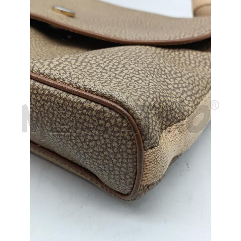 TRACOLLA DONNA BORBONESE BEIGE MACULATO CON TRACOLLA INSERTI PELLE  | Mercatino dell'Usato Torino tenivelli 5