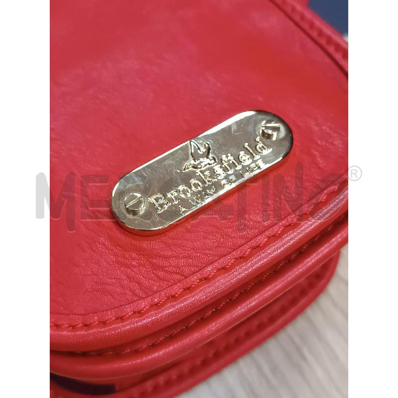 TRACOLLA DONNA BROOKSFIELD PELLE ROSSA INSERTI SCAMOSCIATI BORDEAUX | Mercatino dell'Usato Torino tenivelli 2