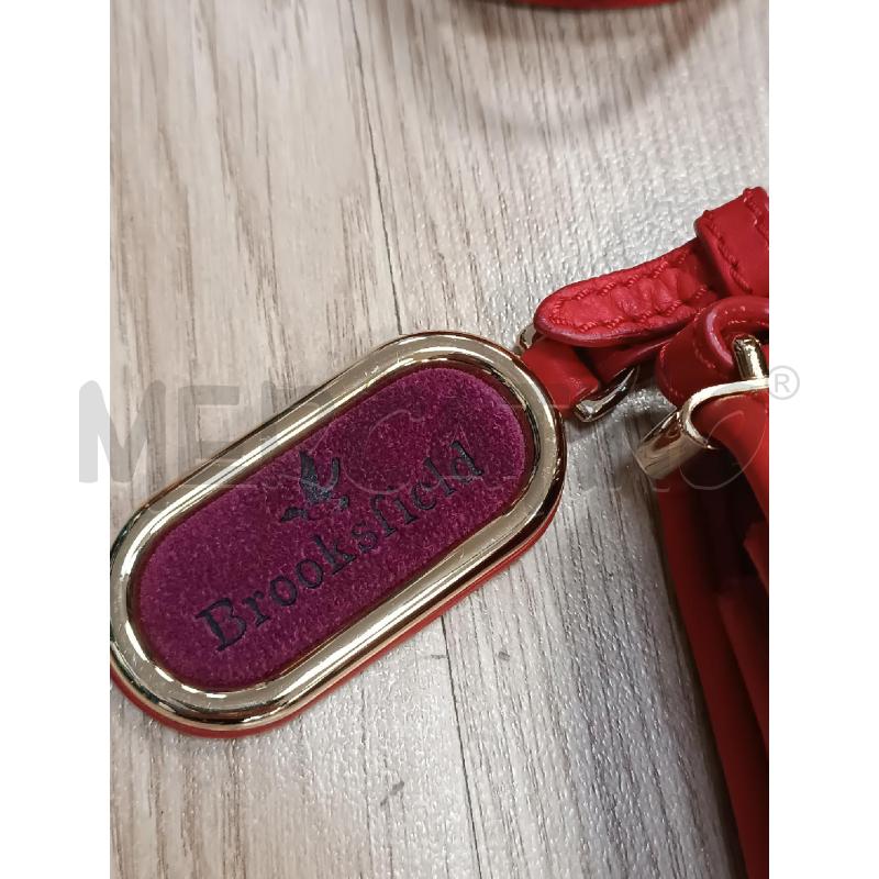 TRACOLLA DONNA BROOKSFIELD PELLE ROSSA INSERTI SCAMOSCIATI BORDEAUX | Mercatino dell'Usato Torino tenivelli 3