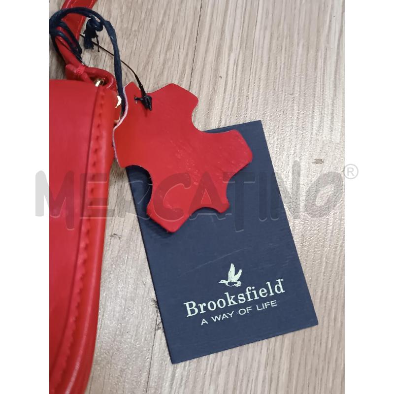 TRACOLLA DONNA BROOKSFIELD PELLE ROSSA INSERTI SCAMOSCIATI BORDEAUX | Mercatino dell'Usato Torino tenivelli 4