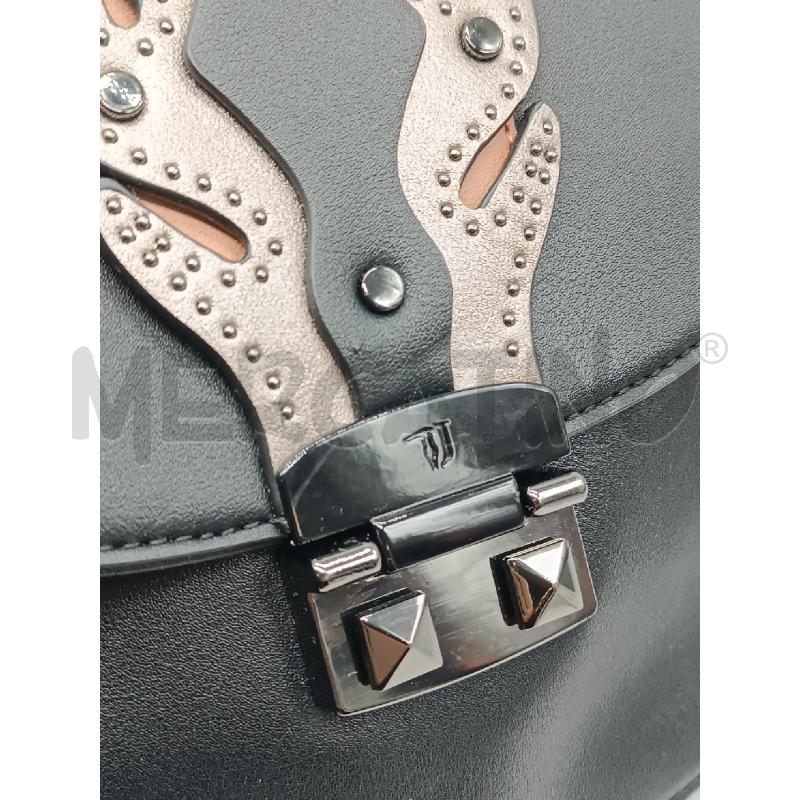 TRACOLLA DONNA TRUSSARDI ECOPELLE NERA BORCHIE + DUST BAG ORIGINALE  | Mercatino dell'Usato Torino tenivelli 4